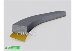 Rechteckiges mikroporöses Silikonprofil+Aufkleber, 3x10mm, 150kg/m3, EN 45545-2, -60°C/+230°C, grau, 